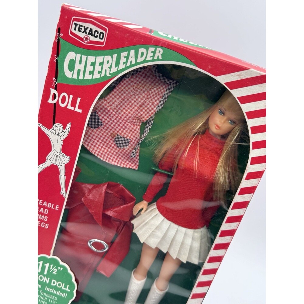Vintage Texaco Cheerleader Doll 11.5" 1970 NRFB NIB Hong Kong - Picture 7 of 12